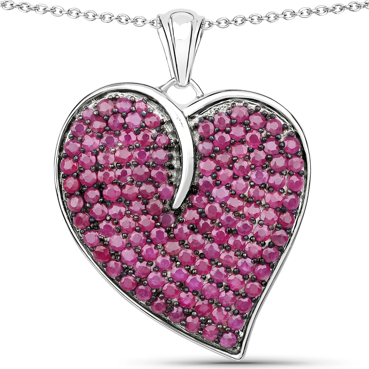 4.98 Carat Genuine Ruby .925 Sterling Silver Pendant Bids.com