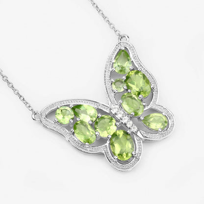 4.65 Carat Genuine Peridot .925 Sterling Silver Necklace Bids.com