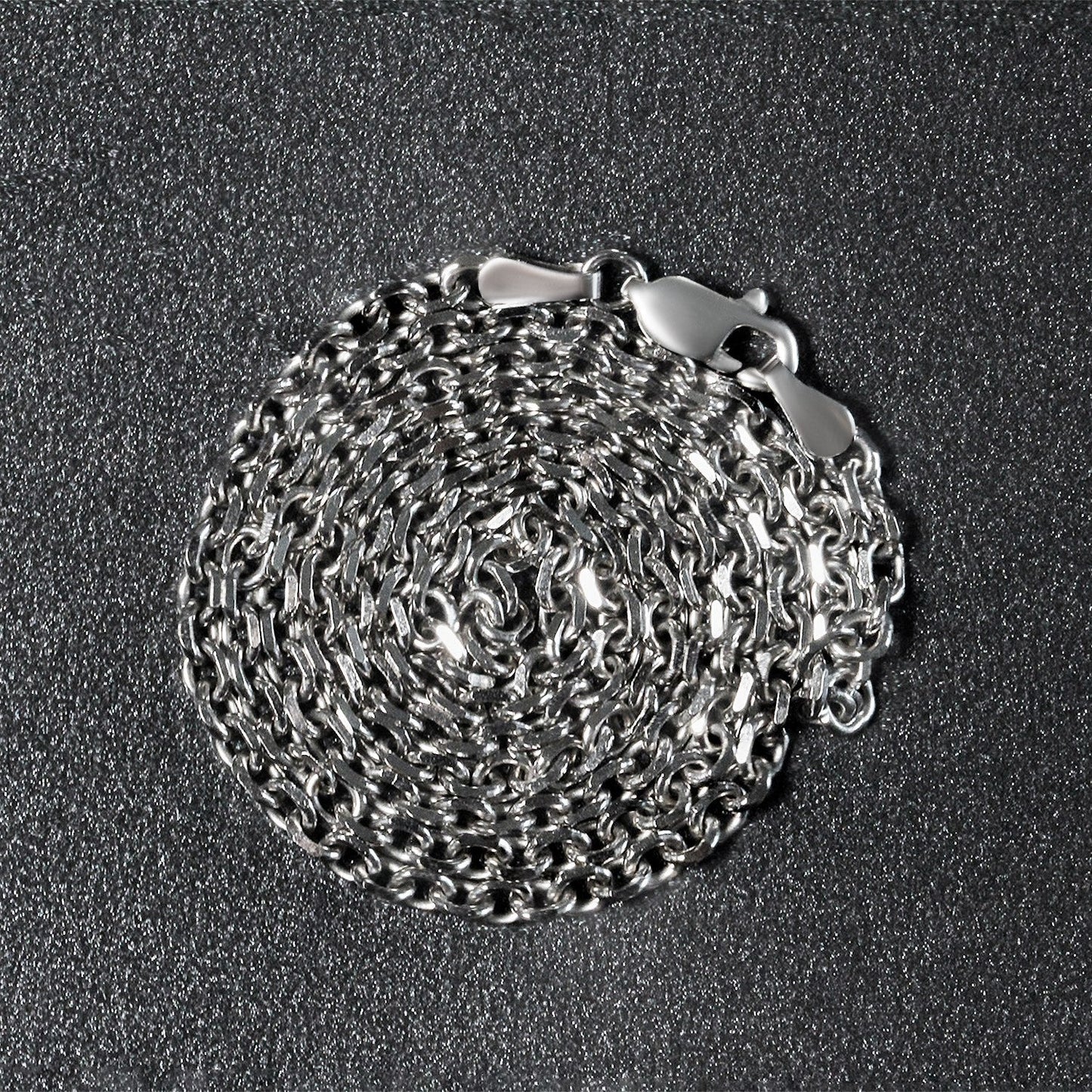 14k White Gold Diamond Cut Cable Link Chain (2.90 mm) Bids.com