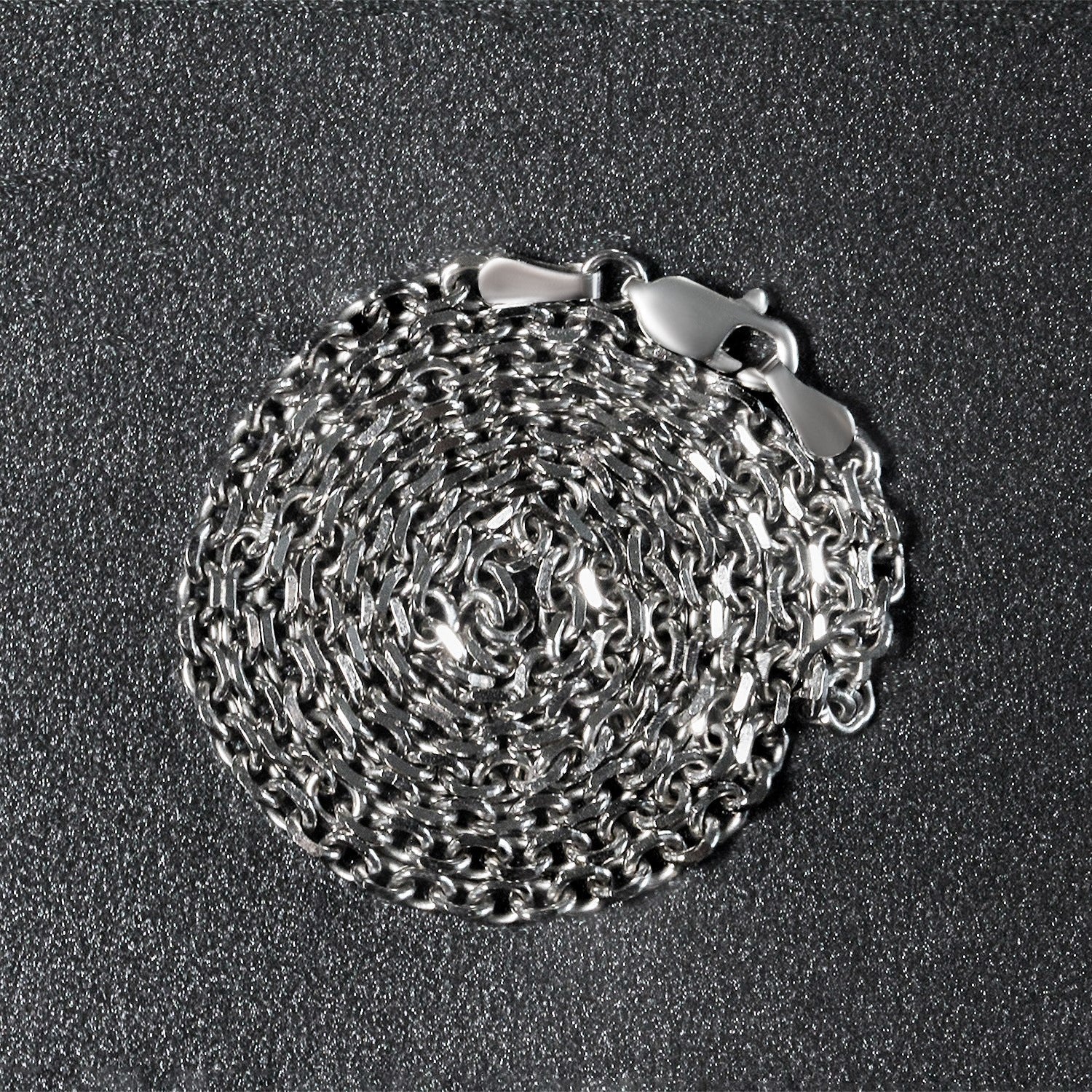 14k White Gold Diamond Cut Cable Link Chain (2.90 mm) Bids.com