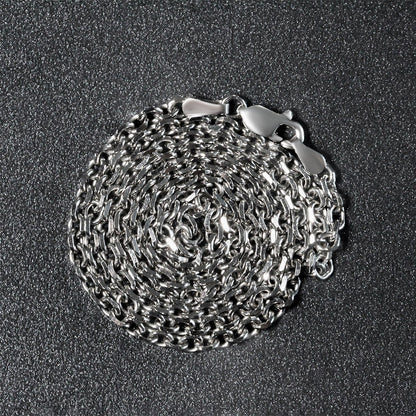 14k White Gold Diamond Cut Cable Link Chain (2.90 mm) Bids.com