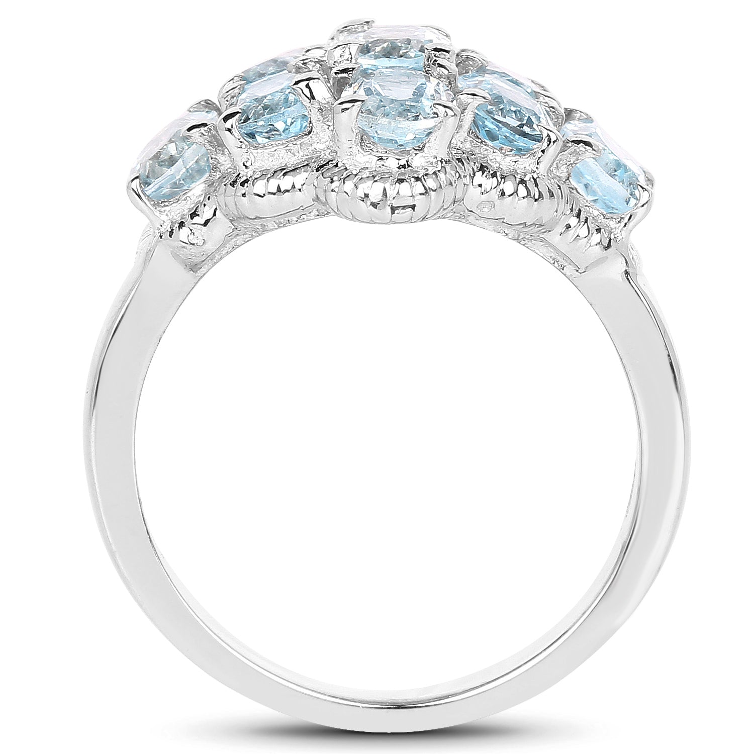 3.24 Carat Genuine Blue Topaz .925 Sterling Silver Ring Bids.com