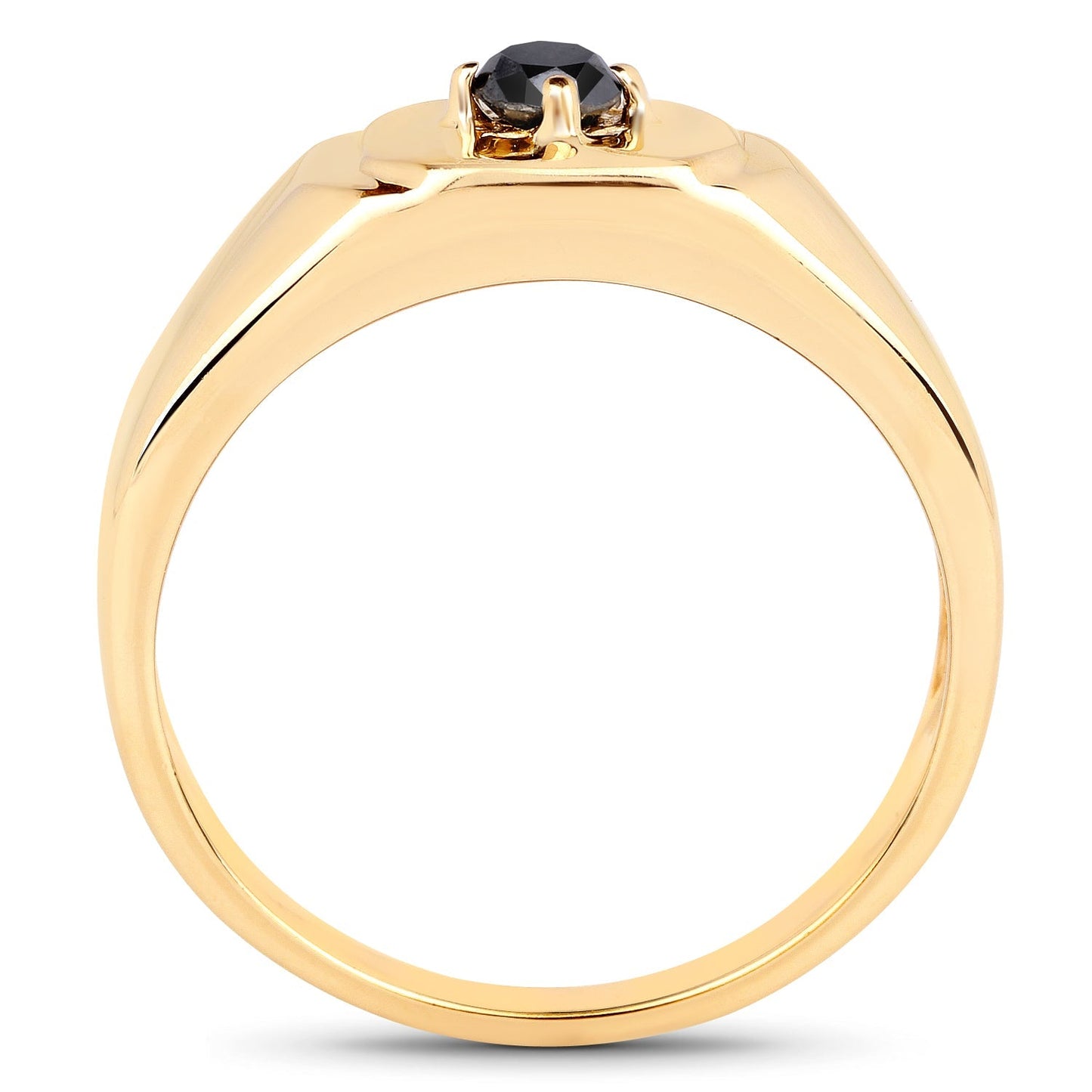 14K Yellow Gold Plated 0.20 Carat Genuine Black Diamond .925 Sterling Silver Ring Bids.com