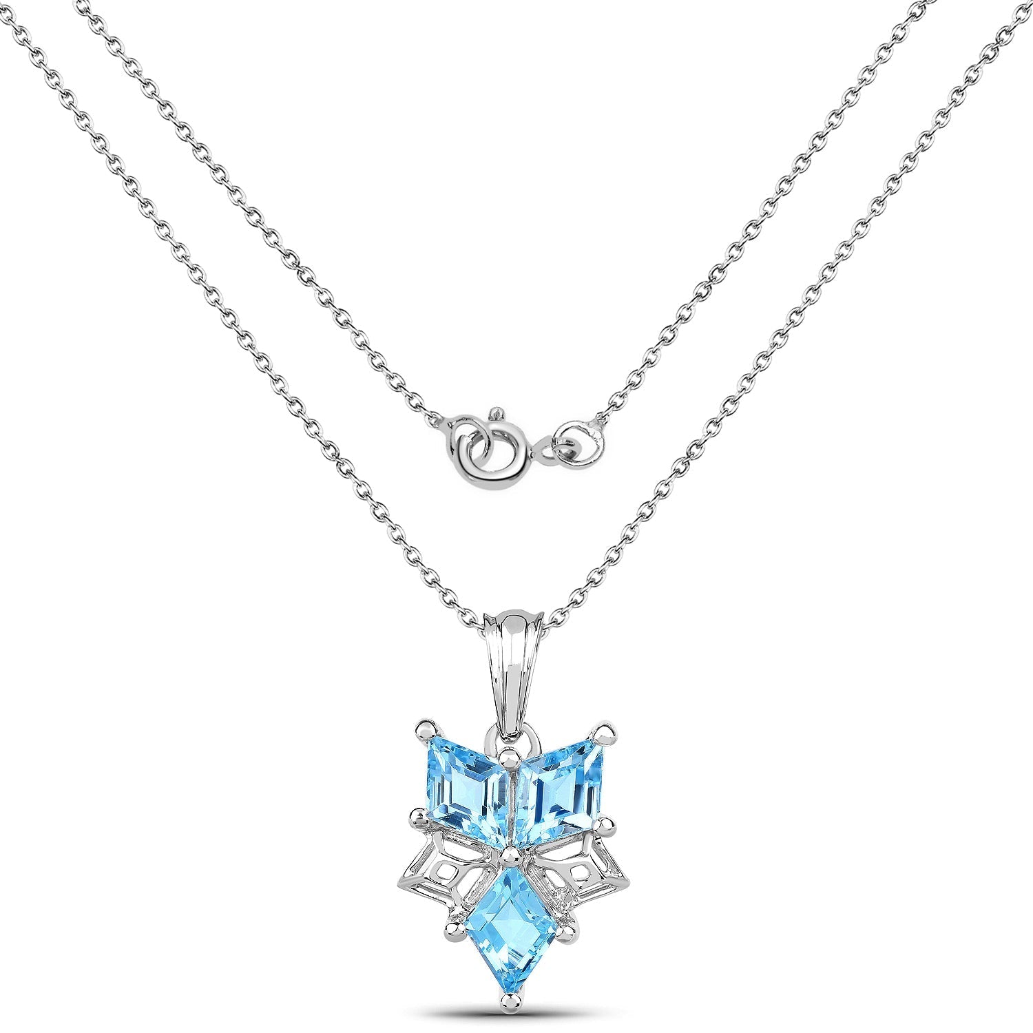 4.65 Carat Genuine Blue Topaz .925 Sterling Silver Pendant Bids.com