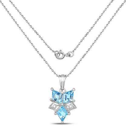 4.65 Carat Genuine Blue Topaz .925 Sterling Silver Pendant Bids.com