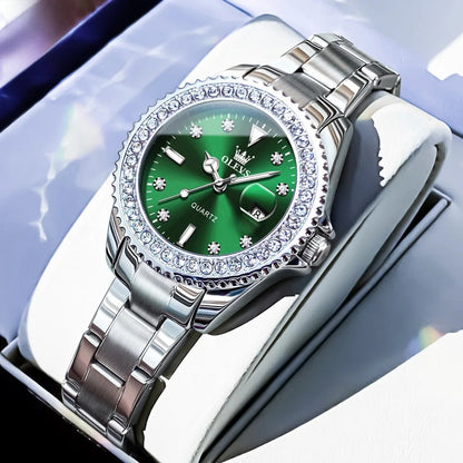 Women's Crystal Bezel 34mm Stainless Watch BandsCo Straps
