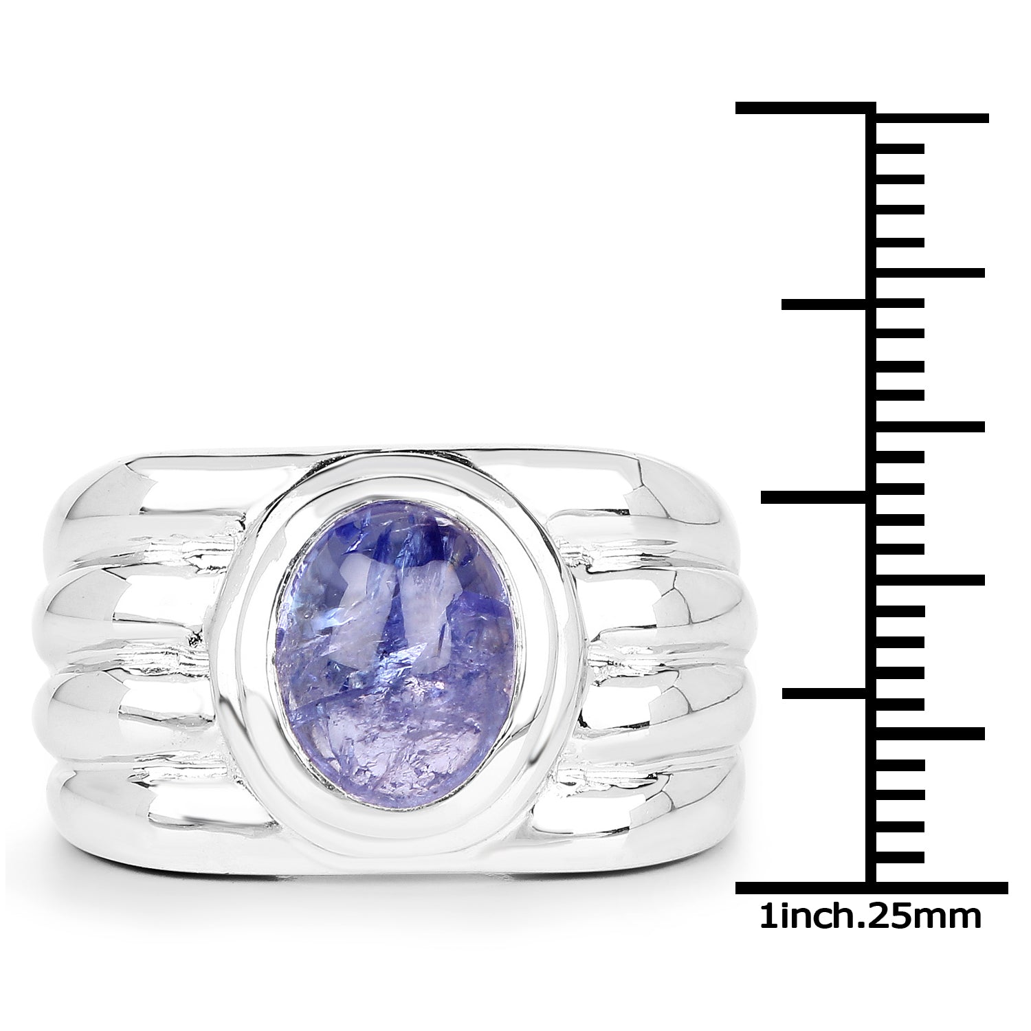 3.55 Carat Genuine Tanzanite .925 Sterling Silver Ring Bids.com