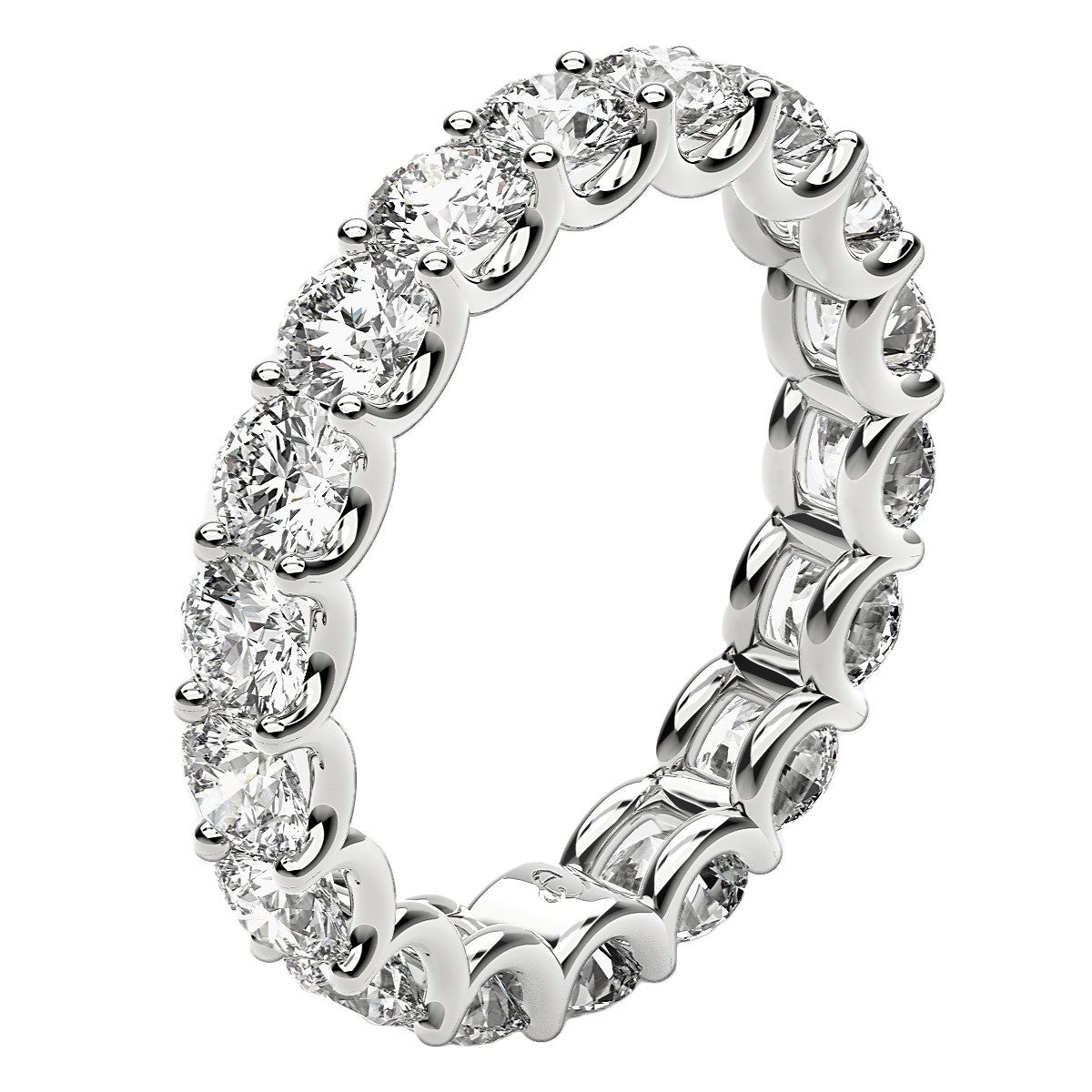 Round Cut Lab Grown Diamond Eternity Ring in 14k White Gold (2 cttw FG/VS2) Bids.com