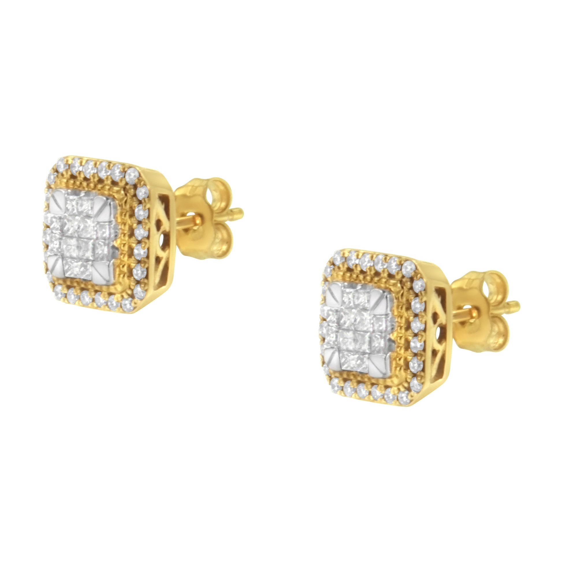 10KT Yellow Gold Diamond Stud Earrings (1/2 cttw, H-I Color, SI2-I1 Clarity) Bids.com