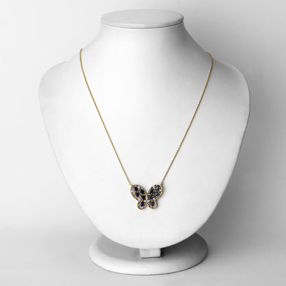 2.16 Carat Genuine Blue Sapphire and White Zircon .925 Sterling Silver Necklace Bids.com