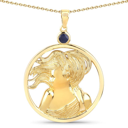 0.27 Carat Genuine Blue Sapphire .925 Sterling Silver Pendant Bids.com