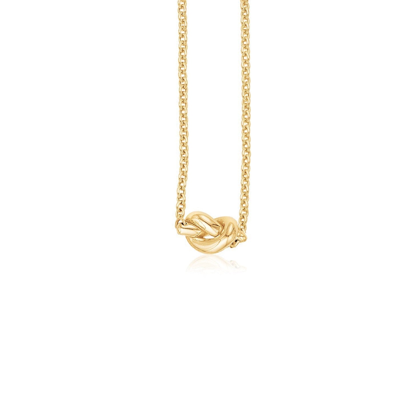 14k Yellow Gold Chain Necklace with Polished Knot Bids.com