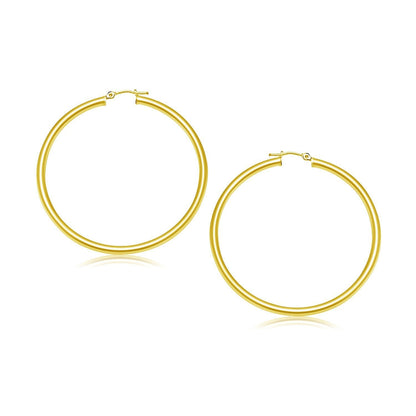 10k Yellow Gold Polished Hoop Earrings (30 mm) Bids.com