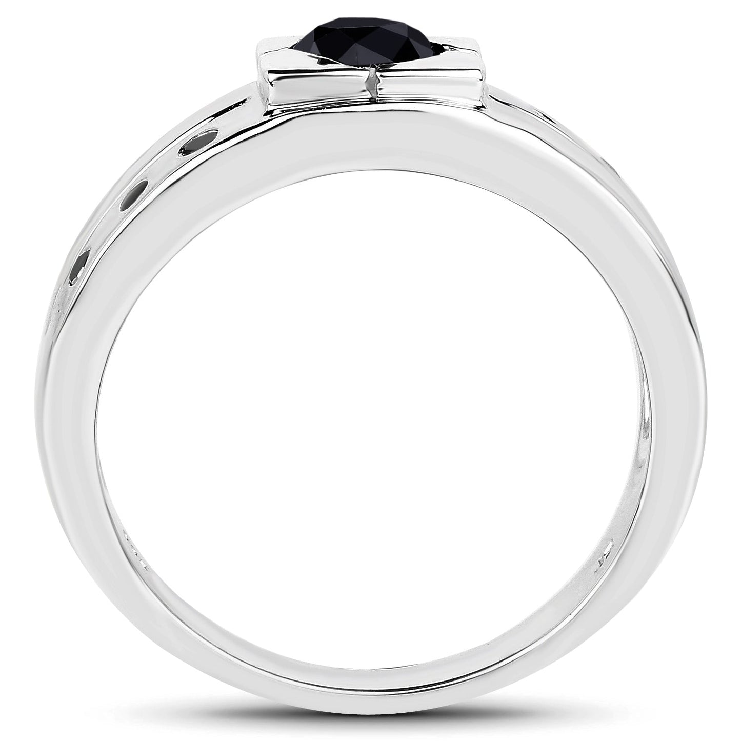 0.56 Carat Genuine Black Diamond .925 Sterling Silver Ring Bids.com