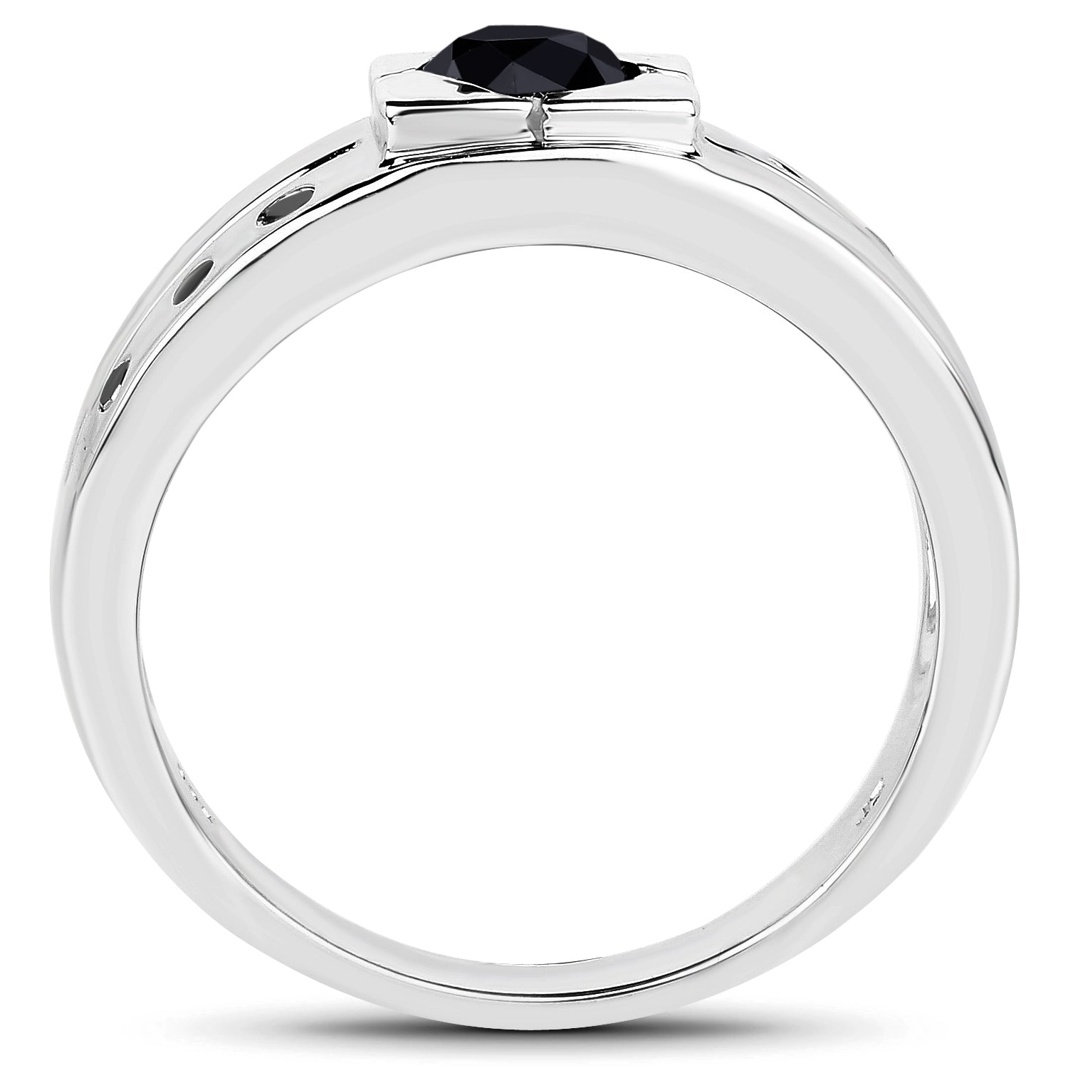 0.56 Carat Genuine Black Diamond .925 Sterling Silver Ring Bids.com
