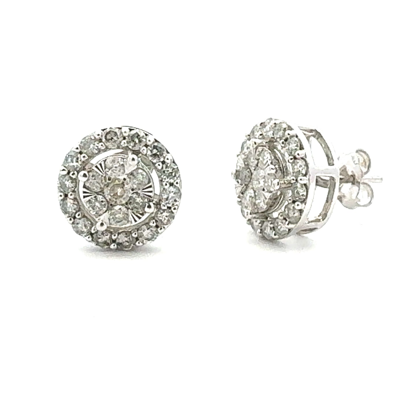 Natural 1.00ct Diamond Stud Earrings 10KT White Gold Bids.com