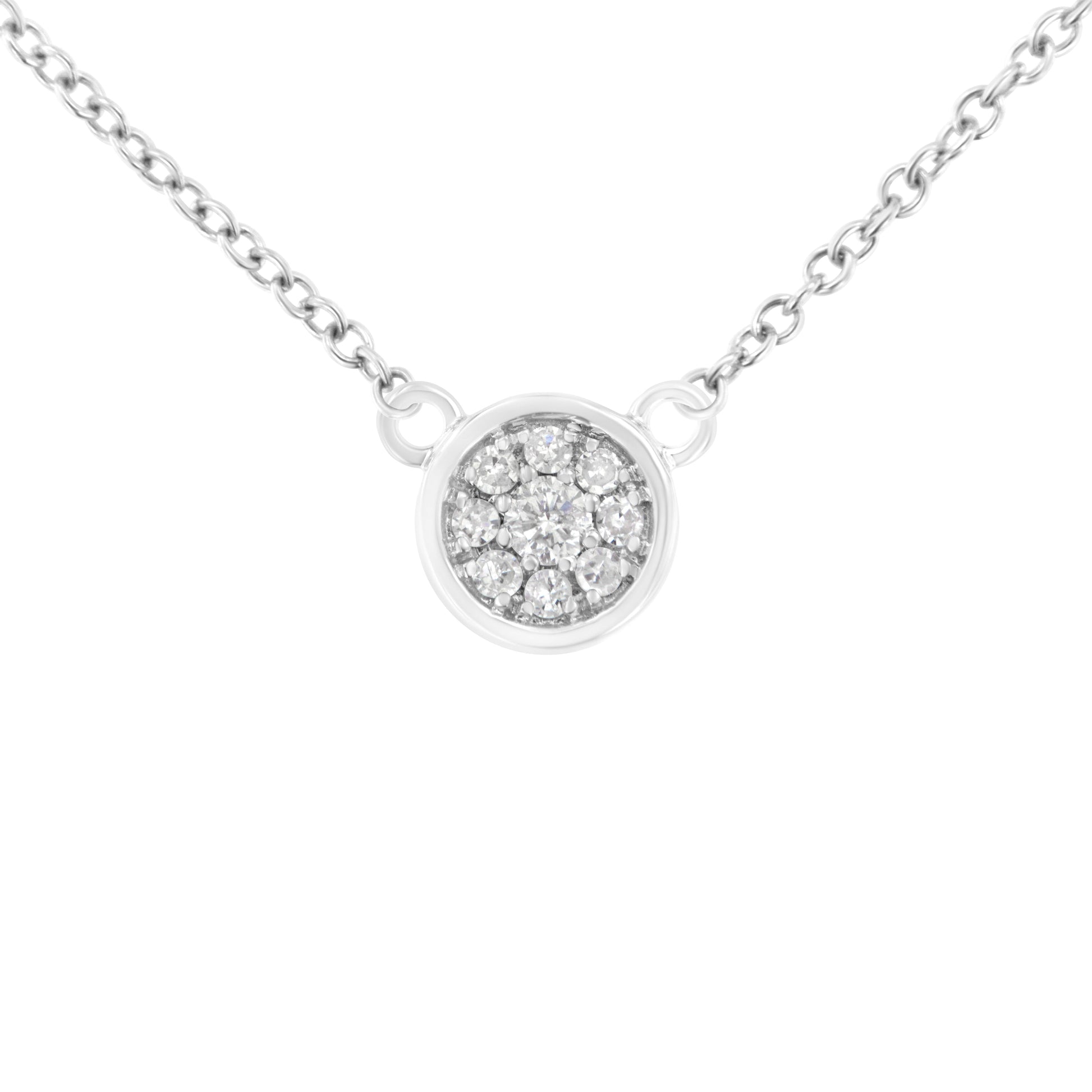 10K White Gold 1/4 Cttw Diamond Flower Pendant Necklace (I-J Color, I2-I3 Clarity) - Adjustable 16-18" chain Bids.com