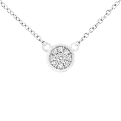 10K White Gold 1/4 Cttw Diamond Flower Pendant Necklace (I-J Color, I2-I3 Clarity) - Adjustable 16-18" chain Bids.com
