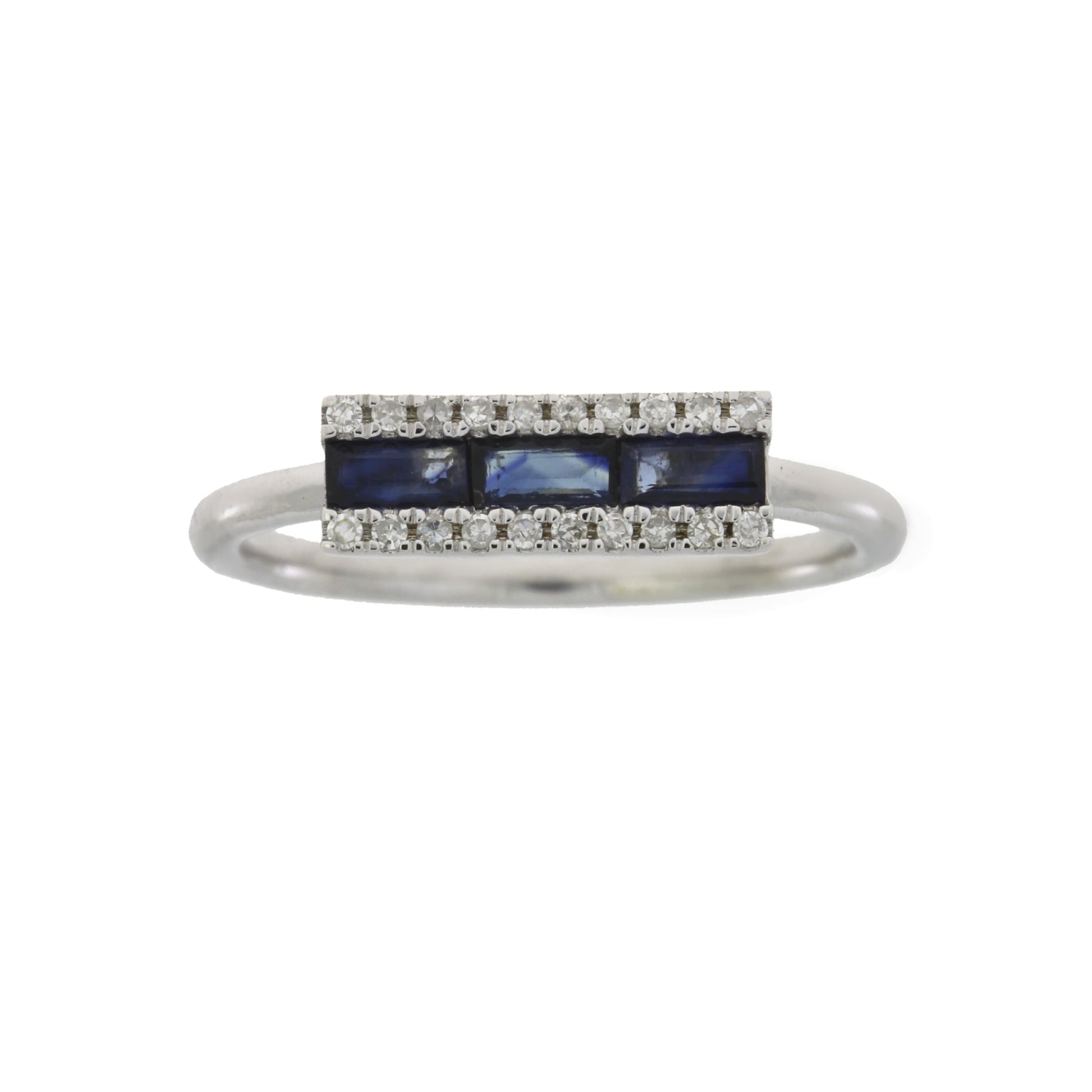 Genuine .63ct Diamond Sapphire Ring 14KT White Gold Bids.com