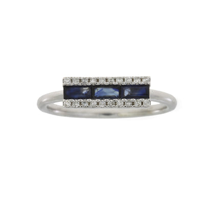 Genuine .63ct Diamond Sapphire Ring 14KT White Gold Bids.com