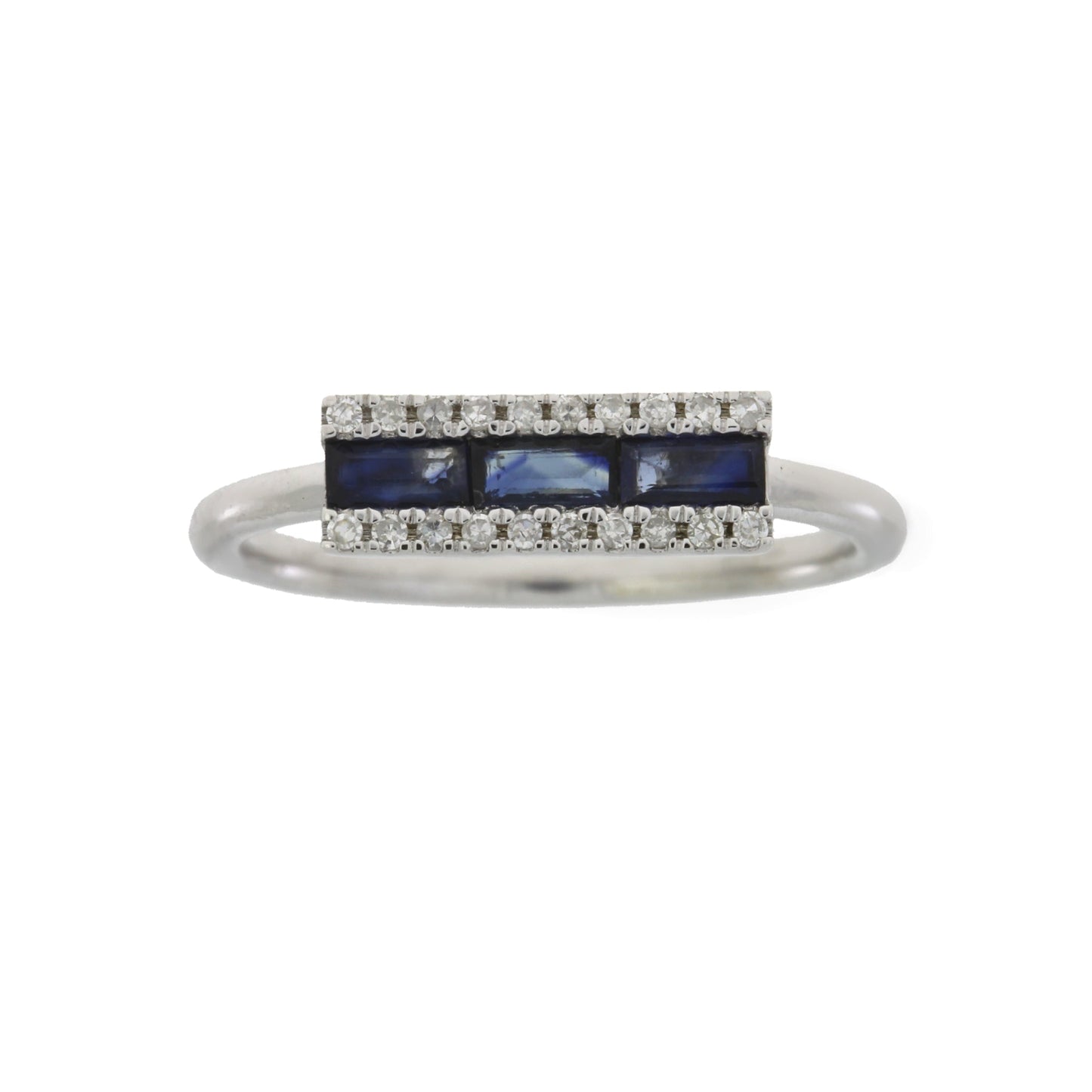 Genuine .63ct Diamond Sapphire Ring 14KT White Gold Bids.com