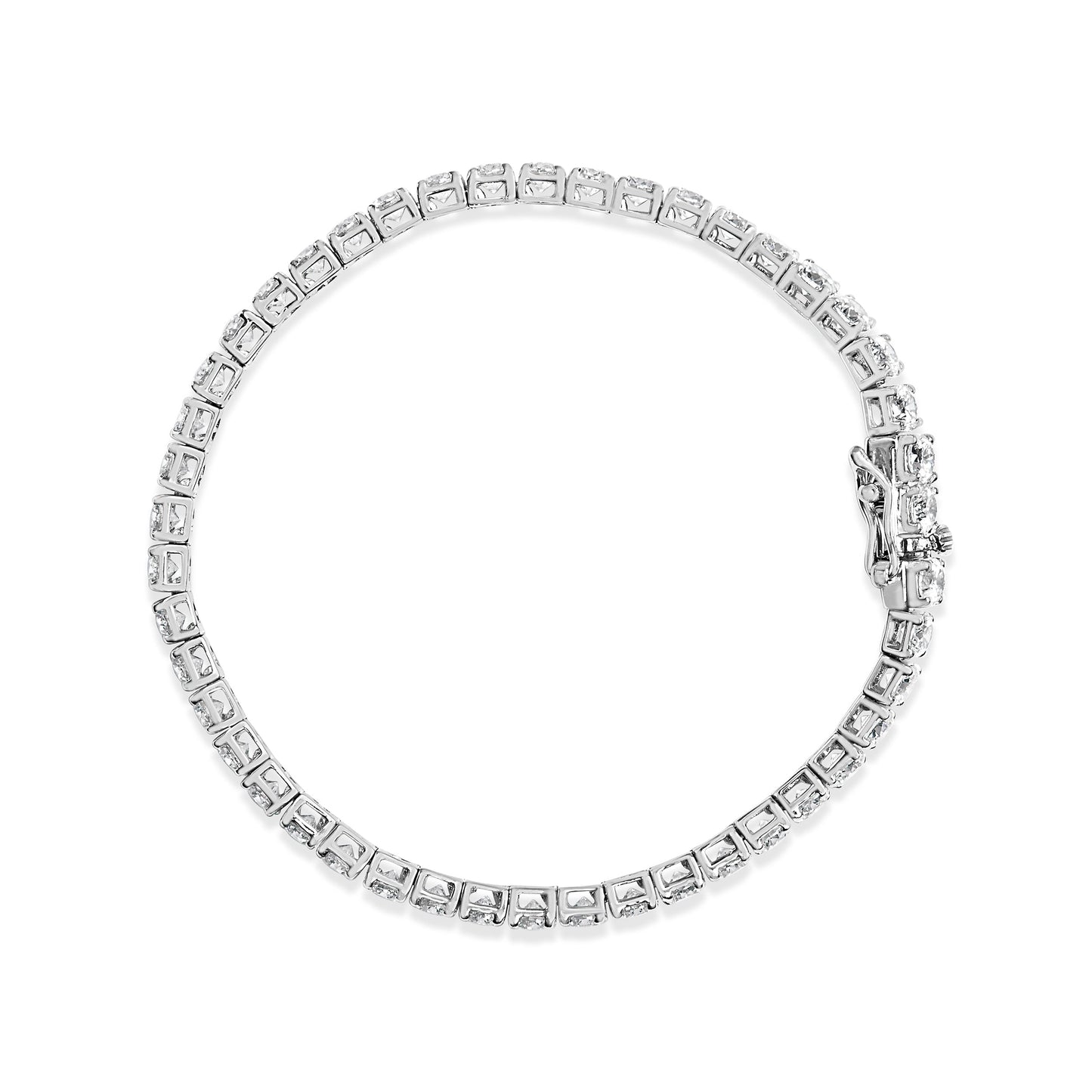 14K White Gold 5.00 Cttw Prong Set Lab Grown Round Diamond Classic Tennis Bracelet (F-G Color, VS2-SI1 Clarity) - 7.25" Bids.com