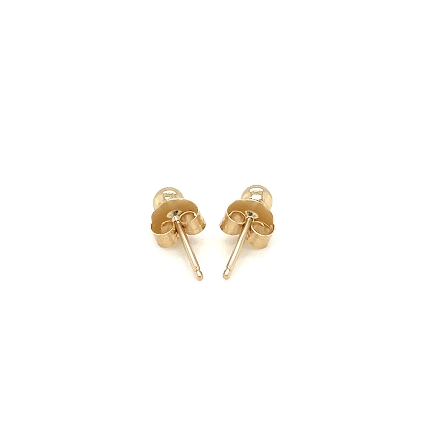 14k Yellow Gold Polished Round Stud Earrings Bids.com