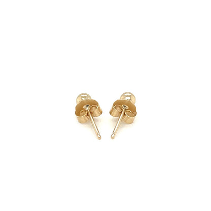 14k Yellow Gold Polished Round Stud Earrings Bids.com