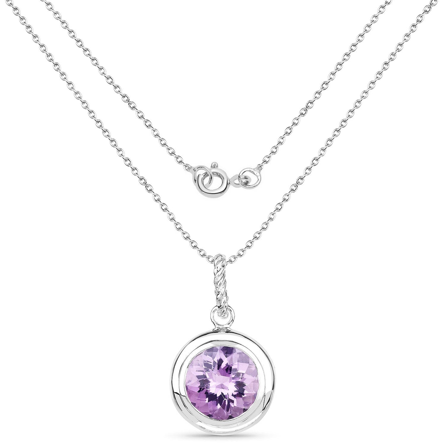 8.00 Carat Genuine Amethyst .925 Sterling Silver Pendant Bids.com