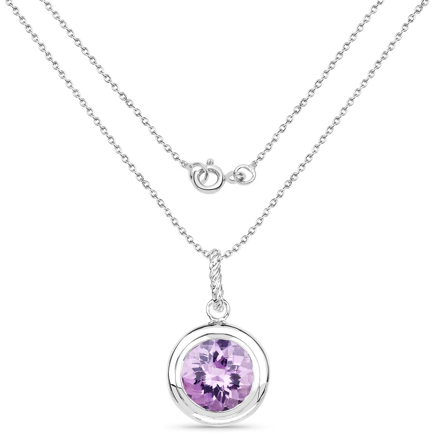 8.00 Carat Genuine Amethyst .925 Sterling Silver Pendant Bids.com