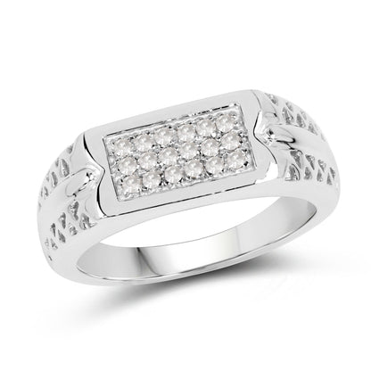 0.27 Carat Genuine White Diamond .925 Sterling Silver Ring Bids.com