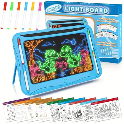 LED Light-Up Doodle Board – 9 Double-Sided Cards with Markers, Art Toy for Kids 3-8 DailySale