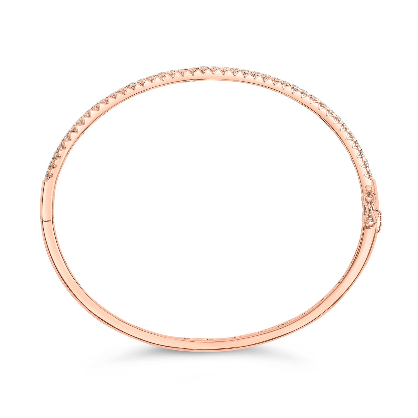 14K Rose Gold 1.00 Cttw Half Eternity Diamond Bangle Bracelet (G-H Color, SI2-I1 Clarity) - 7" Inches Bids.com