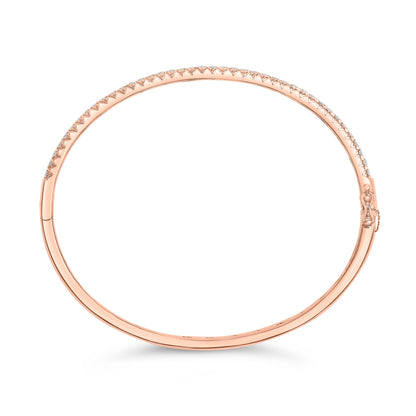 14K Rose Gold 1.00 Cttw Half Eternity Diamond Bangle Bracelet (G-H Color, SI2-I1 Clarity) - 7" Inches Bids.com