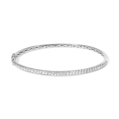 14K Rose Gold 1.00 Cttw Half Eternity Diamond Bangle Bracelet (G-H Color, SI2-I1 Clarity) - 7" Inches Bids.com