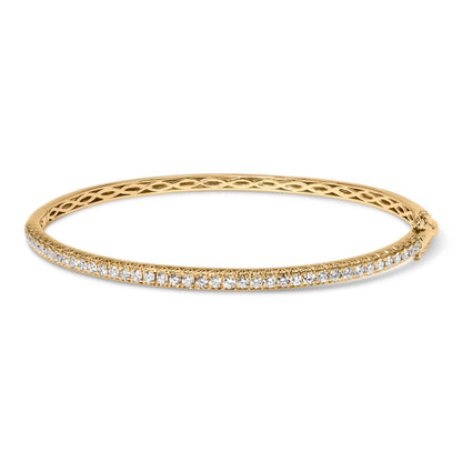 14K Rose Gold 1.00 Cttw Half Eternity Diamond Bangle Bracelet (G-H Color, SI2-I1 Clarity) - 7" Inches Bids.com