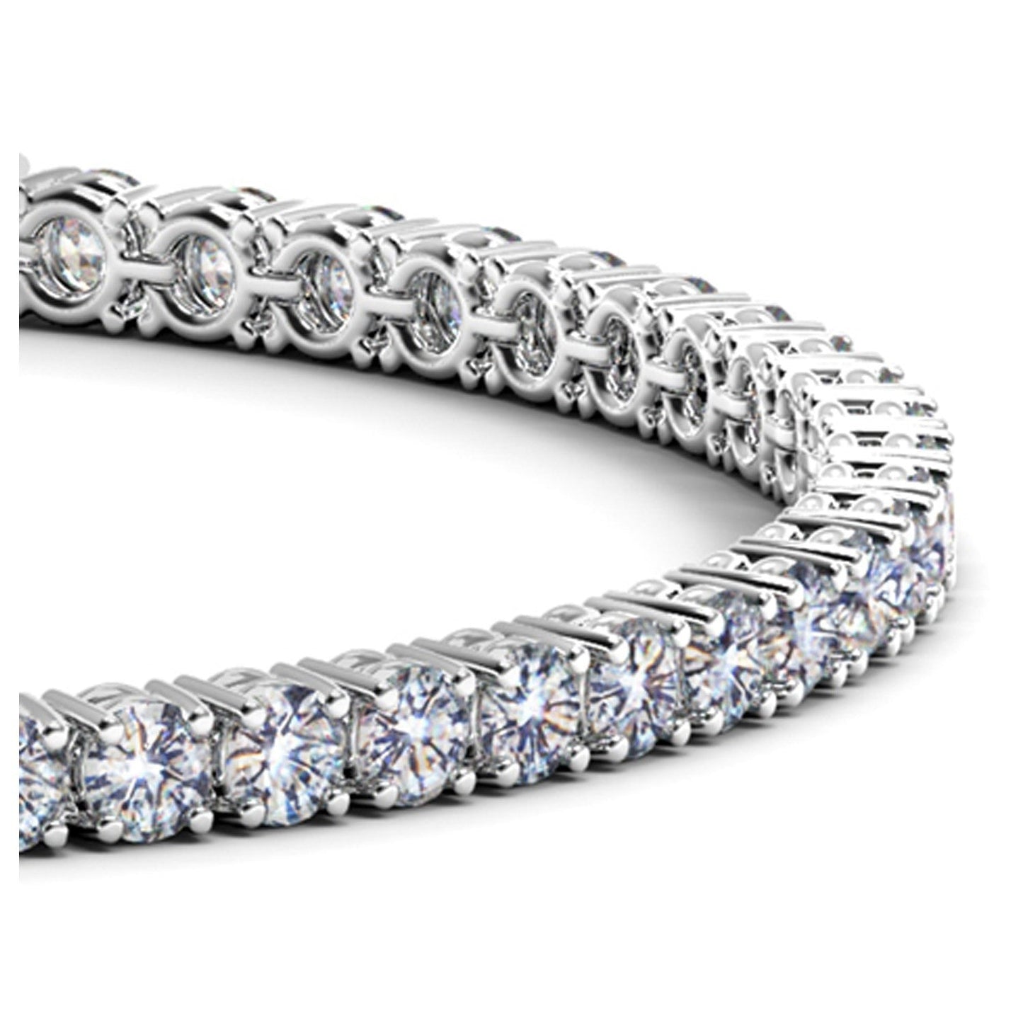 Lab Grown Round Diamond Tennis Bracelet in 14k White Gold (6 cctw F/G  VS2/SI1) Bids.com