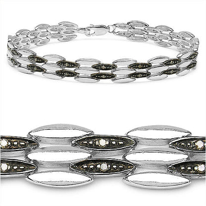 0.22 Carat Genuine Champagne Diamond .925 Sterling Silver Bracelet Bids.com