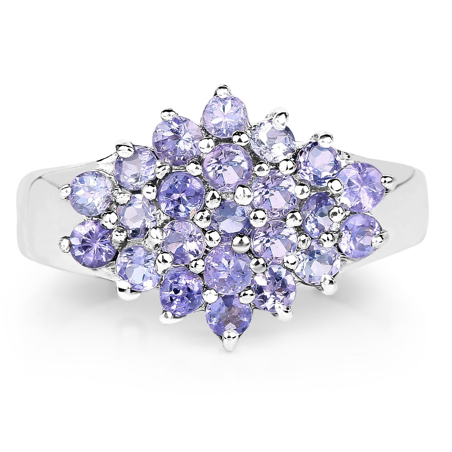 1.61 Carat Genuine Tanzanite .925 Sterling Silver Ring Bids.com