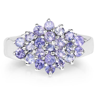 1.61 Carat Genuine Tanzanite .925 Sterling Silver Ring Bids.com