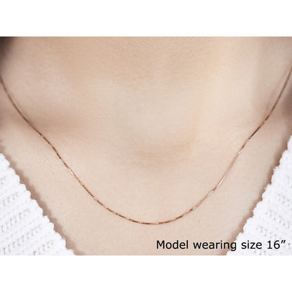 14k Rose Gold Classic Box Chain 0.45mm Bids.com