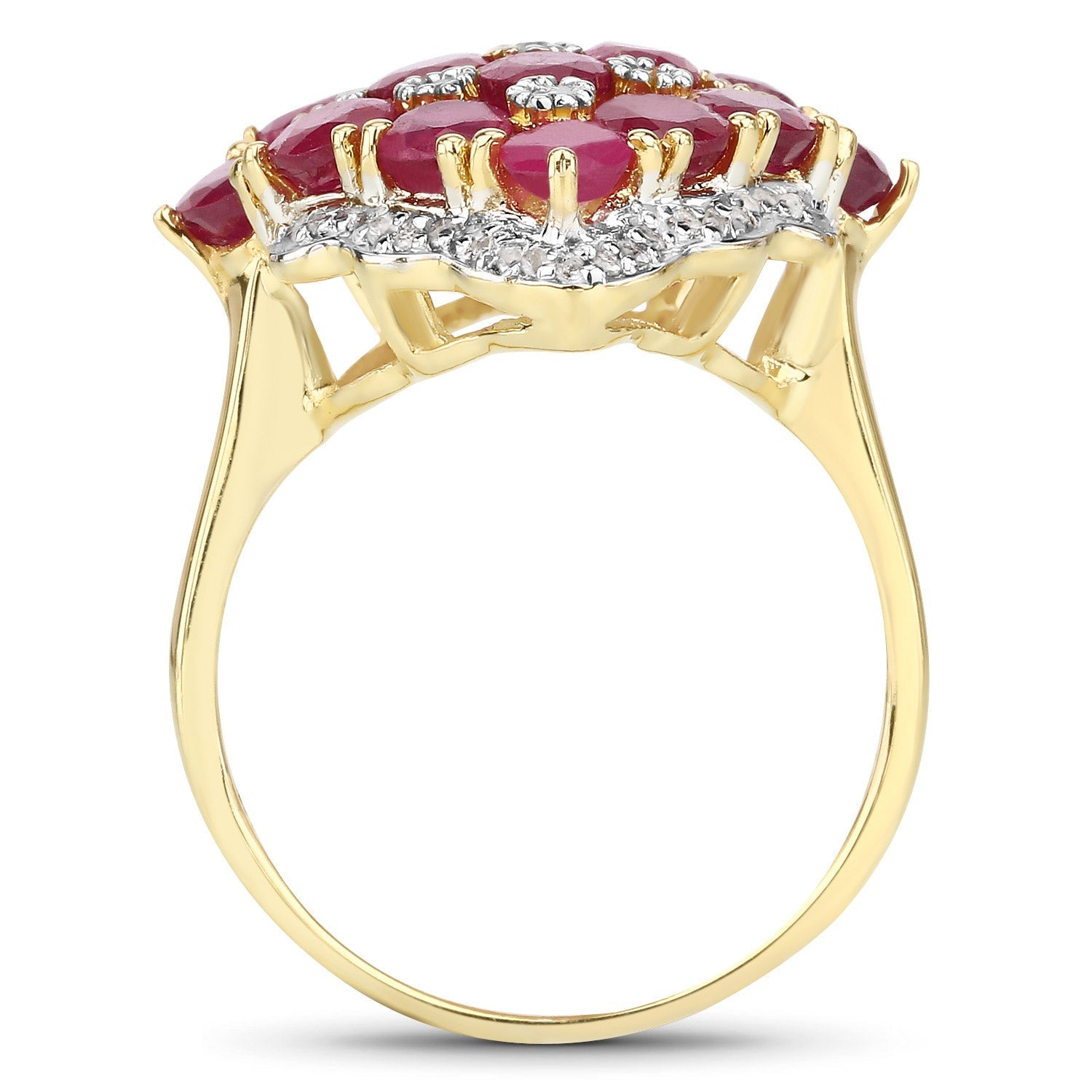 6.49 Carat Glass Filled Ruby and White Topaz .925 Sterling Silver Ring Bids.com