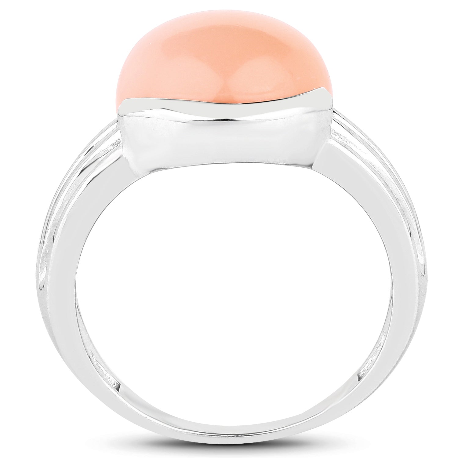 6.00 Carat Genuine Peach Moonstone .925 Sterling Silver Ring Bids.com