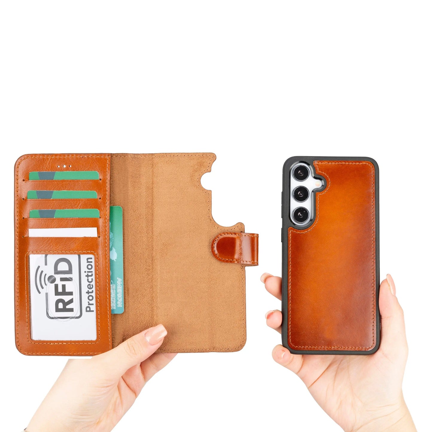 Samsung Galaxy S24 Plus Leather Wallet Case Detachable RFID – Magic Mizuri Leather