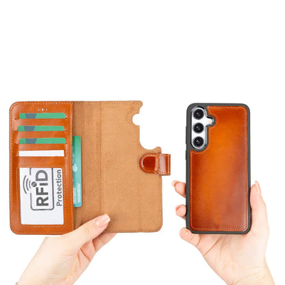 Samsung Galaxy S25 Plus Leather Wallet Case Detachable RFID – Magic Mizuri Leather