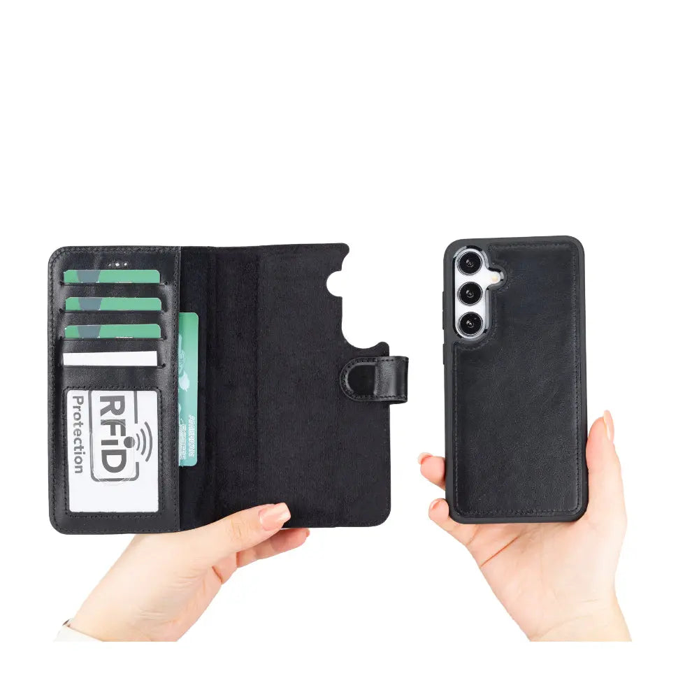 Samsung Galaxy S25 Leather Wallet Case Detachable RFID – Magic Mizuri Leather