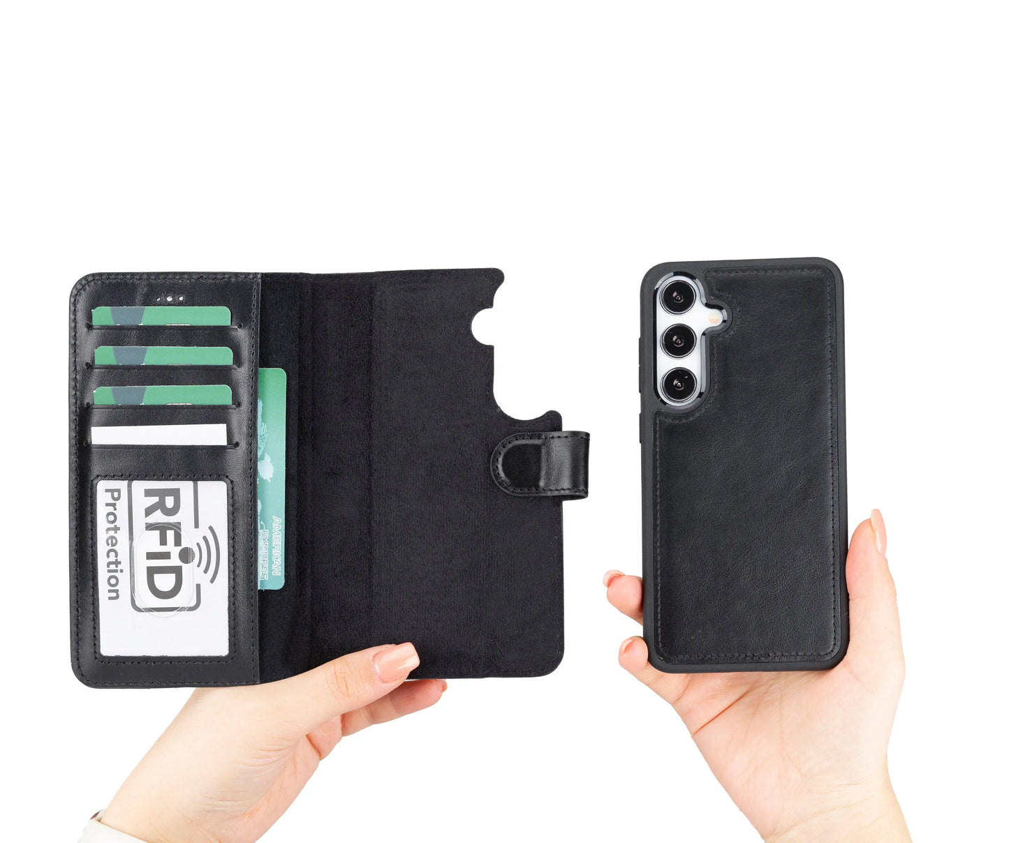 Samsung Galaxy S24 Plus Leather Wallet Case Detachable RFID – Magic Mizuri Leather