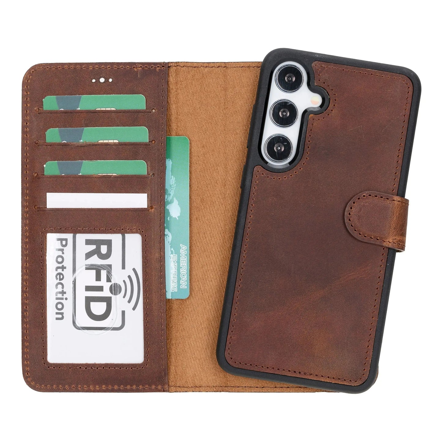 Samsung Galaxy S24 Plus Leather Wallet Case Detachable RFID – Magic Mizuri Leather