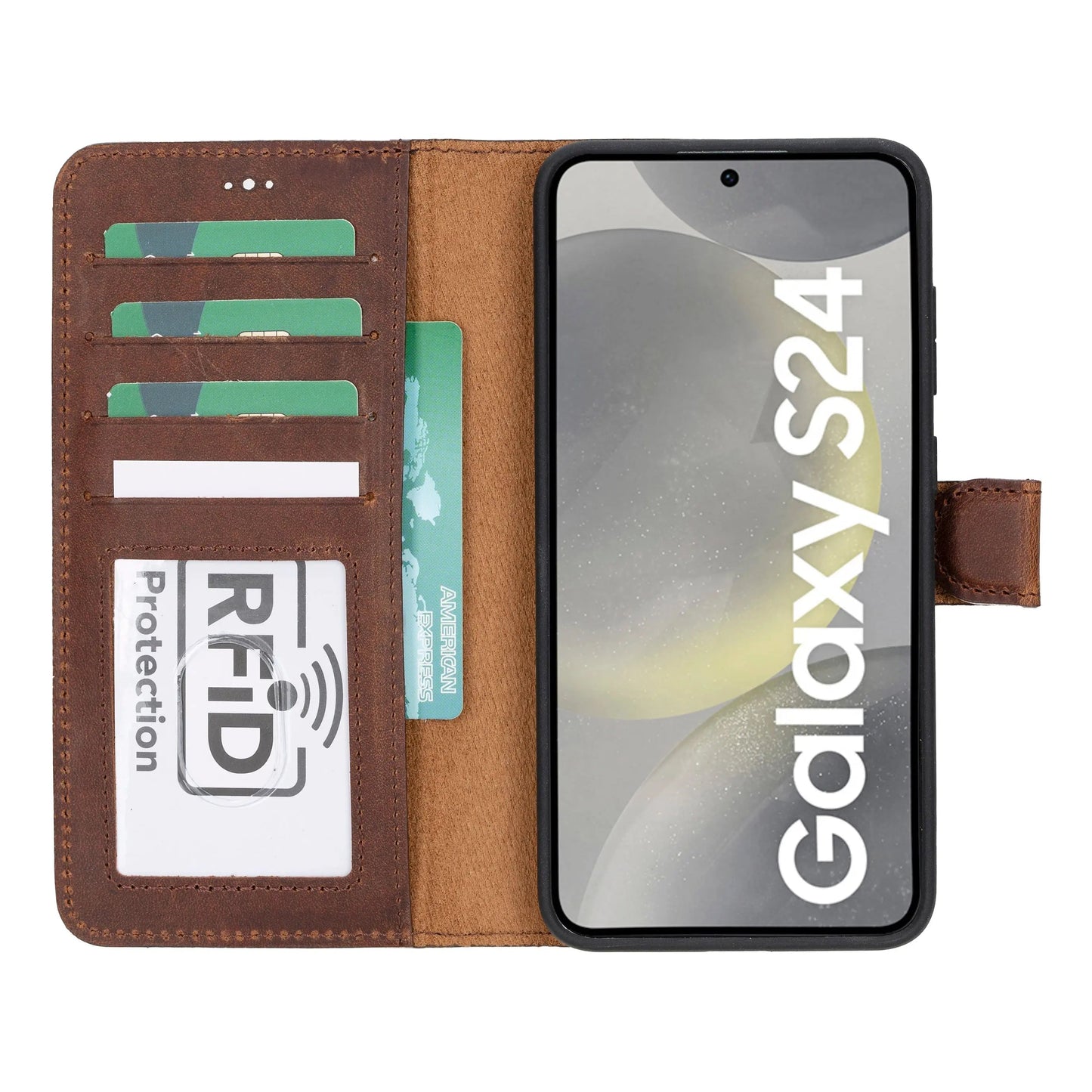 Samsung Galaxy S24 Leather Wallet Case Detachable RFID – Magic Mizuri Leather