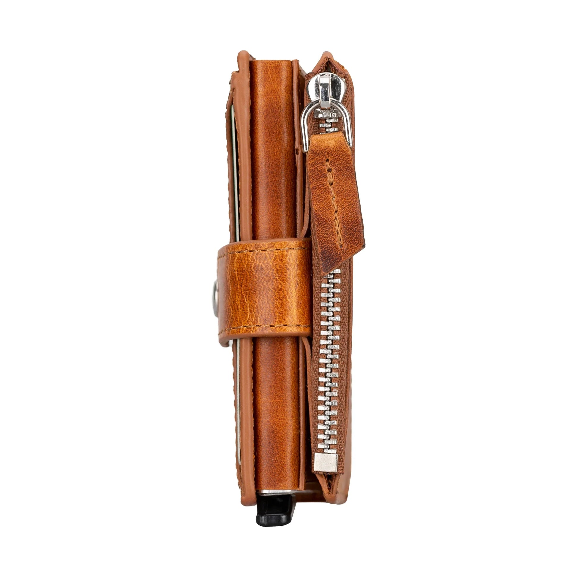 Leather Zip Mechanical Card Holder Mizuri Leather